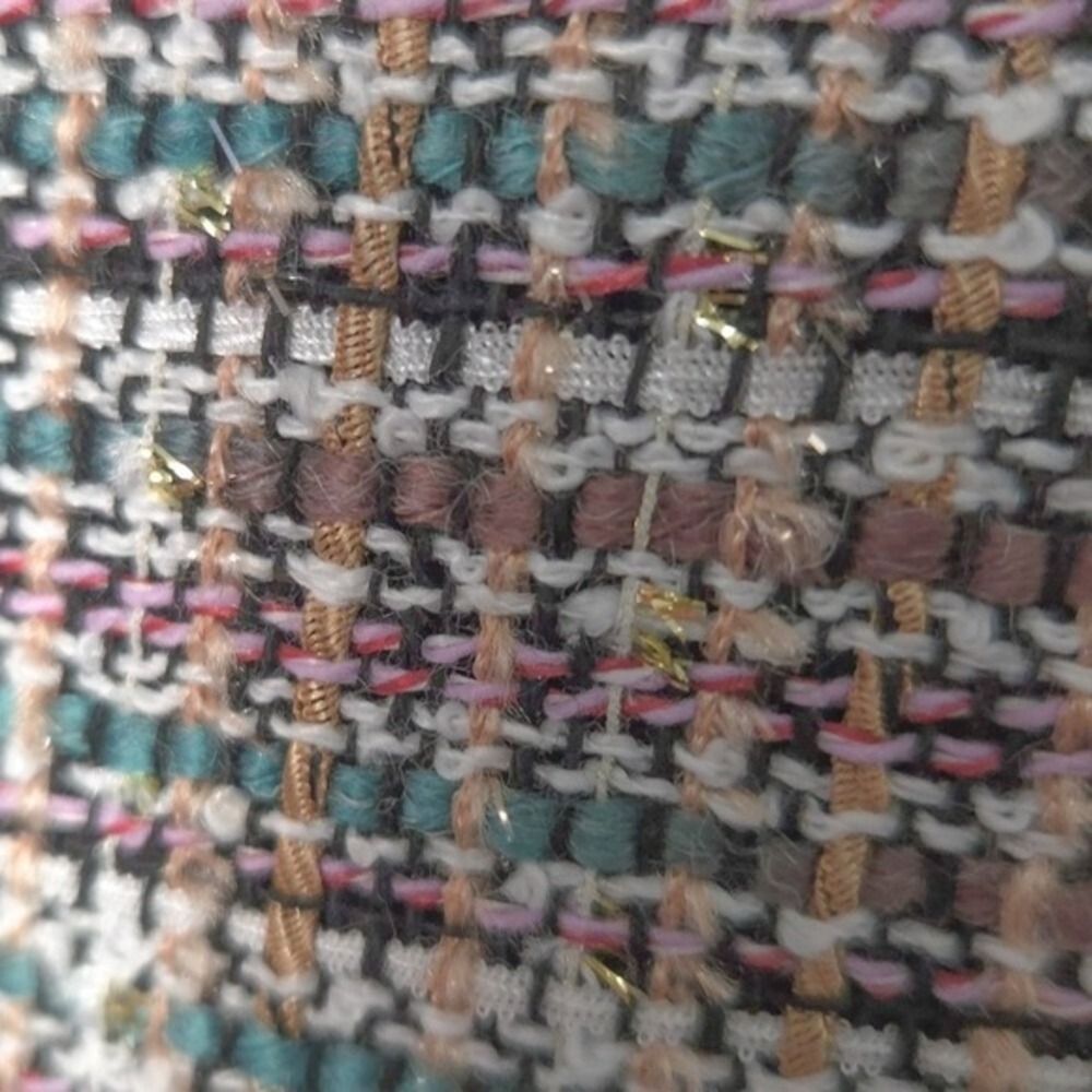 Brooks Brothers Gold, Pink & Green Boucle Tweed Pencil Skirt- Size 6 - Picture 4 of 7